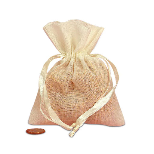 Ivory Woven Favor Bag | Ivory Muslin Bag - 4in. x 5in. - 12 Pieces/Pkg. (pm09926152.252)