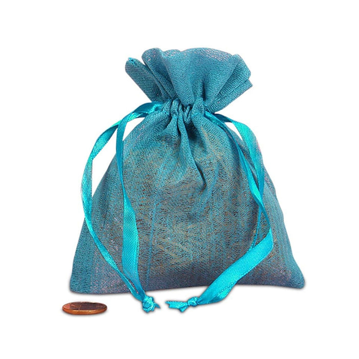 Blue Woven Favor Bag | Blue Muslin Bag - 3in. x 4in. - 12 Pieces/Pkg. (pm09926170)