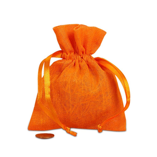 Orange Woven Favor Bag | Orange Muslin Bag - 4in. x 5in. - 12 Pieces/Pkg. (pm09926240)