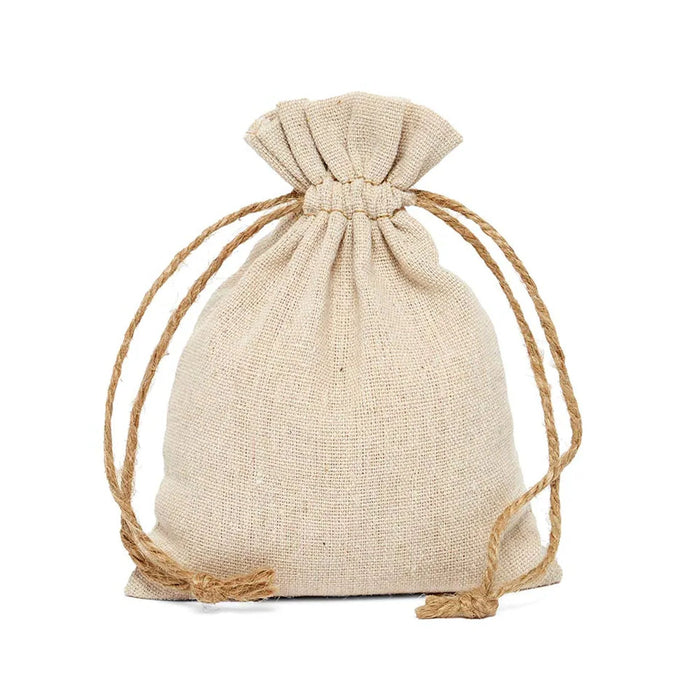 Small Linen Pouch | Natural Linen Bag With Hemp Cord - 3in. X 4in. - 12 Pieces/Pkg. (pm0992810)