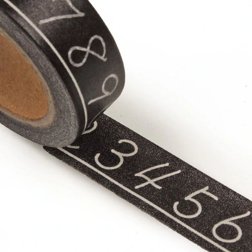 Numbers Tape, Chalkboard Numbers Tape, Black and White Numbers Washi Tape - 9/16in. x 10 Yards (pm34320101)