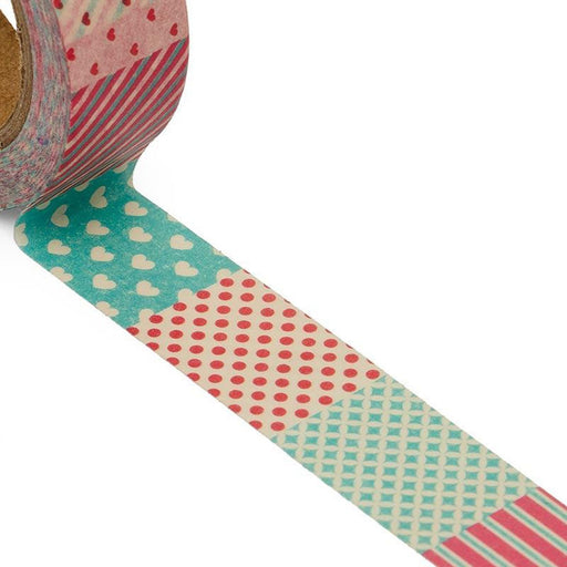 Stripes and Dots Tape, Valentine Tape, Mixed Pattern Washi Tape - Hearts, Stripes and Dots - 9/16in. x 10 Yards (pm34550519)