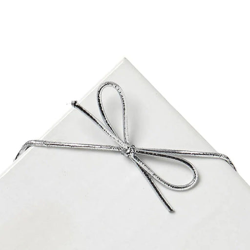 Silver Bows | Metallic Silver Stretch Loops - 8in. - 50 Pieces/Pkg. (pm44258ap)