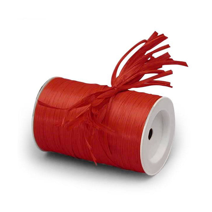 Rustic Red Ribbon | Red Raffia | Colored Matte Raffia Ribbon - Red - 1/4in. x 100 Yds (pm4434830)