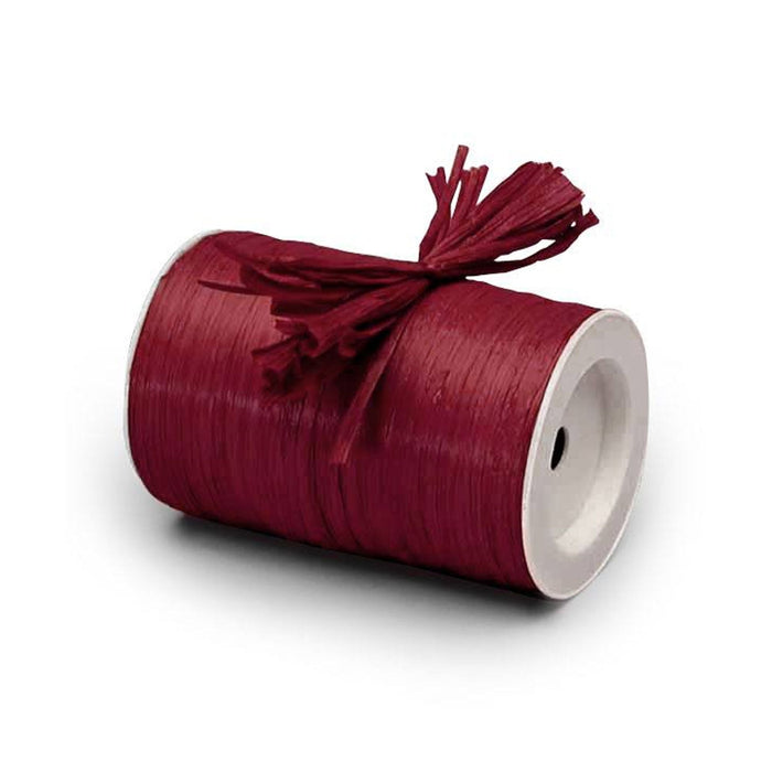 Burgundy Raffia | Wine Raffia Ribbon | Colored Matte Raffia Ribbon - Burgundy - 1/4in. x 100 Yds (pm4434832)
