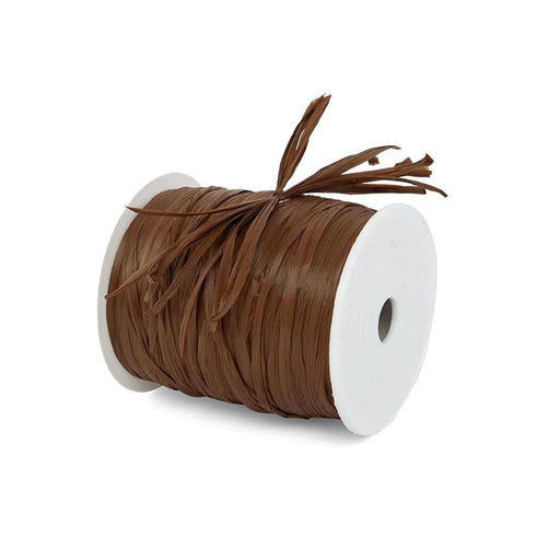 Chocolate Raffia | Brown Raffia Ribbon | Colored Matte Raffia Ribbon - Chocolate Brown - 1/4in. x 100 Yds (pm4434855)