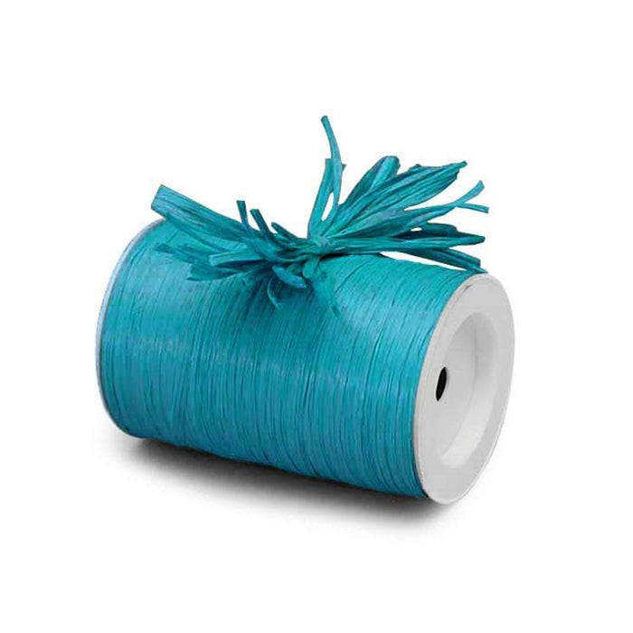 Turquoise Raffia Ribbon | Turquoise Raffia Bows | Colored Matte Raffia Ribbon - Turquoise - 1/4in. x 100 Yds (pm4434875)