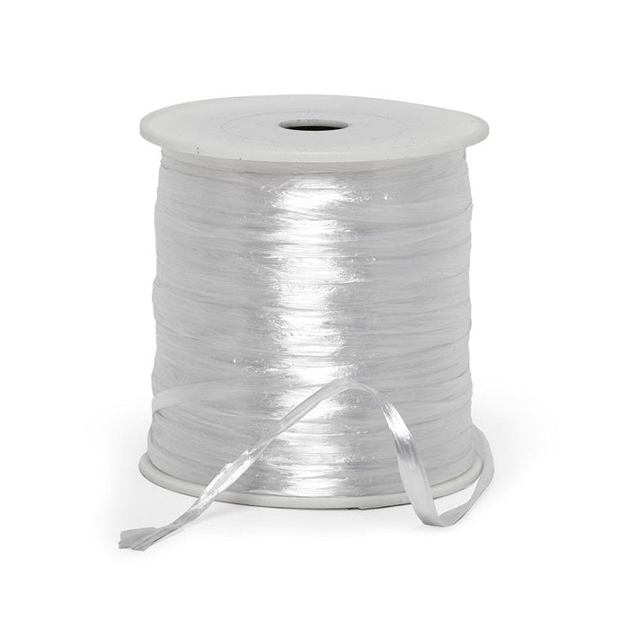 White Raffia Ribbon | White Raffia Bows | White Pearlized Raffia Ribbon - 1/4in. x 100 Yards (pm4434910)