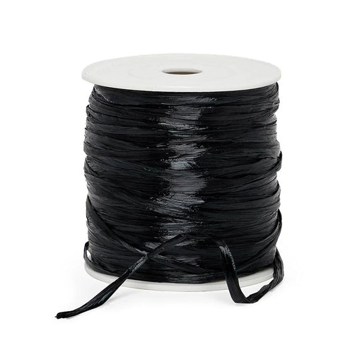 Black Raffia Ribbon | Black Raffia Bows | Black Pearlized Raffia Ribbon - 1/4in. x 100 Yards (pm4434920)