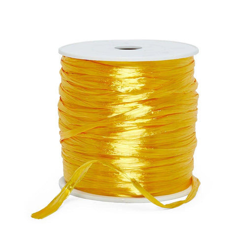 Yellow Raffia Ribbon | Yellow Raffia Bows | Daffodil Pearlized Raffia Ribbon - 1/4in. x 100 Yards (pm4434951)