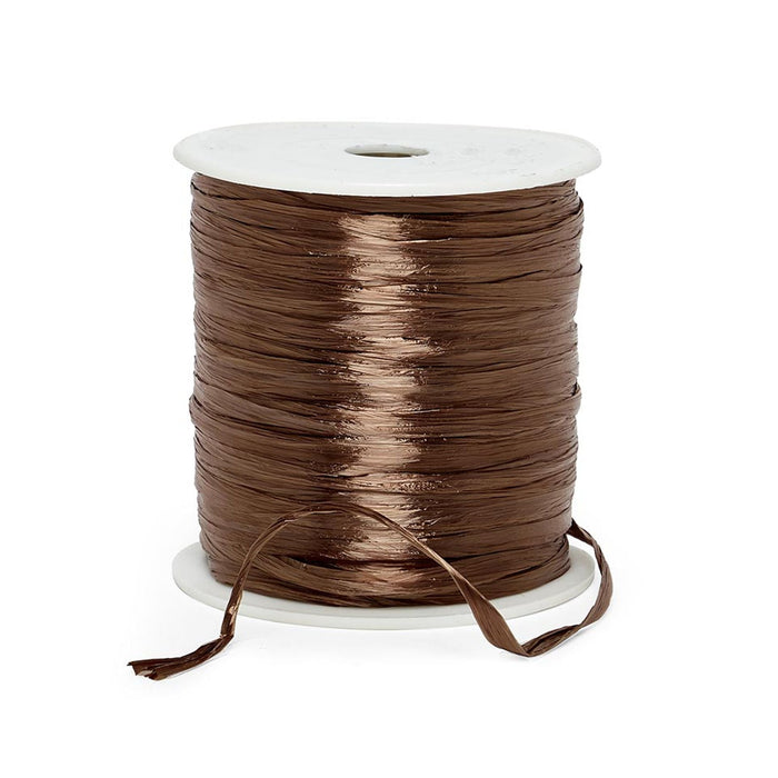 Brown Raffia Ribbon | Brown Raffia Bows | Chocolate Pearlized Raffia Ribbon - 1/4in. x 100 Yards (pm4434955)