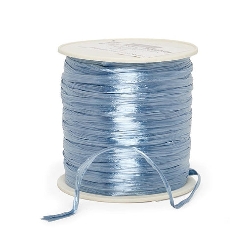 Blue Raffia Ribbon | Blue Raffia Bows | Pastel Blue Pearlized Raffia Ribbon - 1/4in. x 100 Yards (pm4434979)