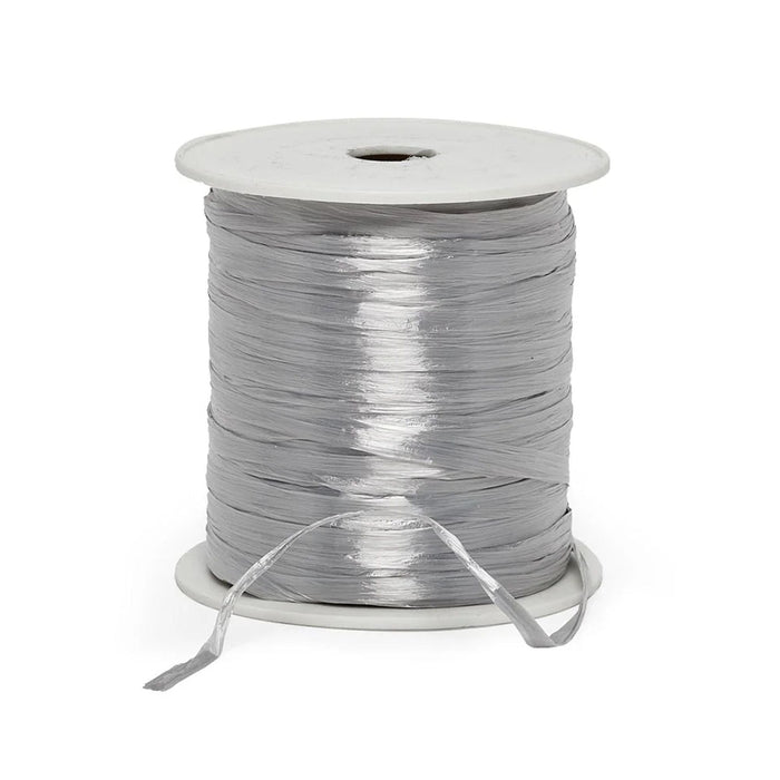 Silver Raffia Ribbon | Silver Raffia Bows | Silver Pearlized Raffia Ribbon - 1/4in. x 100 Yards (pm4434998)