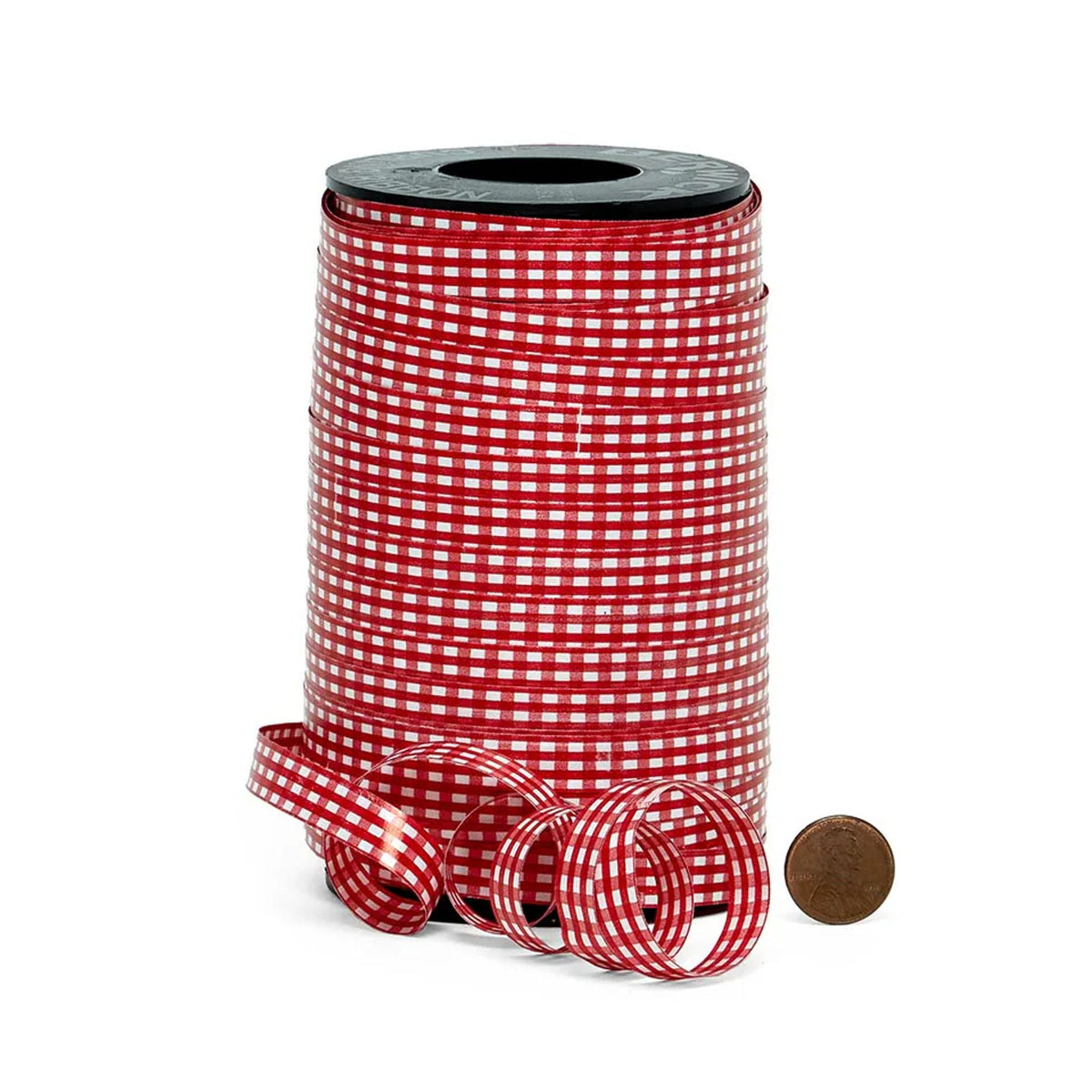 Red/white Check Ribbon 3/8 Wide by the Yard, Gingham Ribbon 