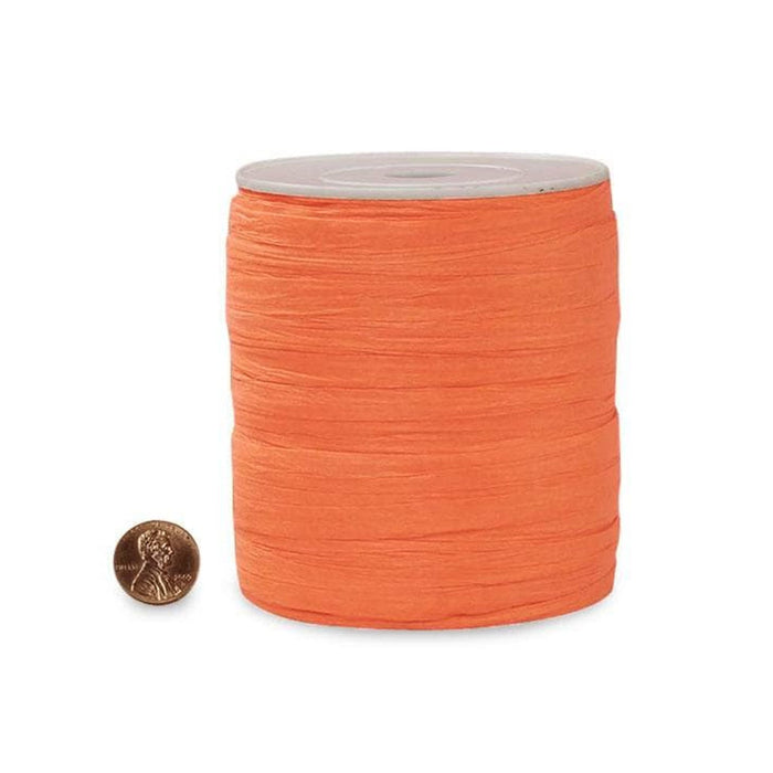 Orange Raffia Ribbon | Orange Straw | Orange Raffia Paper Ribbon - 1/4in. x 100 Yds (pm44630140)