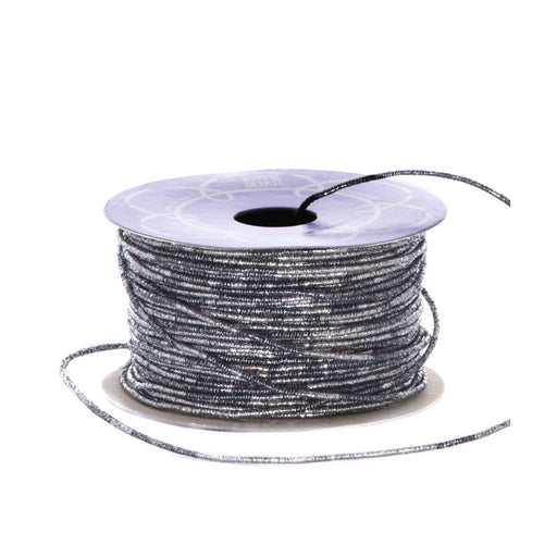 Black Silver Twine | Black Silver Cord | Black Silver String | Black and Silver Variegated Metallic Cord - 1.5mm x 50 yards (pm48311501)