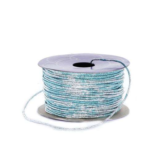Blue Silver Twine | Blue Silver Cord | Blue Silver String | Light Blue and Silver Variegated Metallic Cord - 1.5mm x 50 yards (pm48311503)