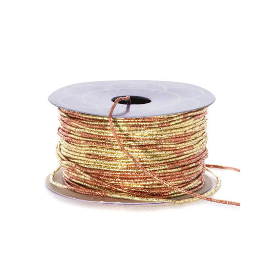Orange Gold Twine | Orange Gold Cord | Orange Gold String | Orange and Gold Variegated Metallic Cord - 1.5mm x 50 yards (pm48311506)