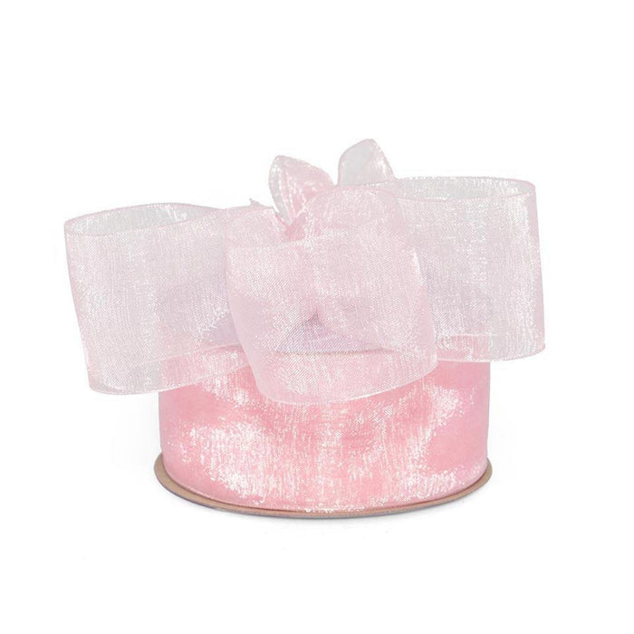 Pink Organza Ribbon | Baby Pink Ribbon | Light Pink Shimmer Sheer Organza  Ribbon - 1 1/2in. x 25 Yards (pm501738)