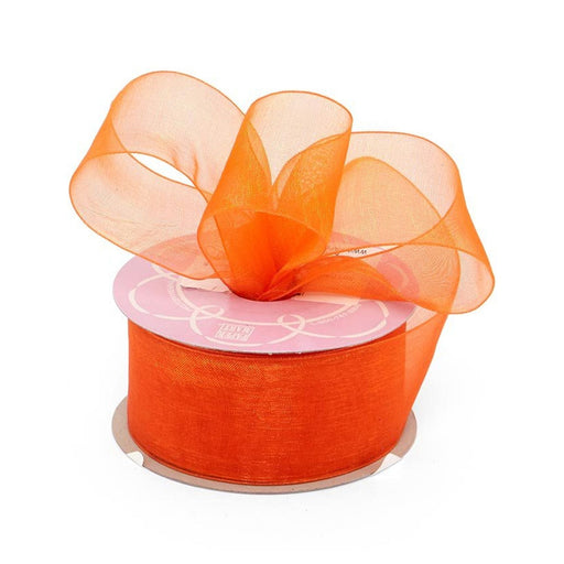 Orange Organza Ribbon | Sheer Orange Ribbon | Orange Shimmer Sheer Organza Ribbon - 1 1/2in. x 25 Yards (pm501740)