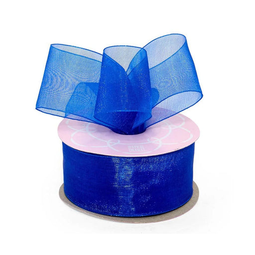 Royal Organza Ribbon | Sheer Royal Ribbon | Royal Blue Shimmer Sheer Organza Ribbon - 1 1/2in. x 25 Yards (pm501770)