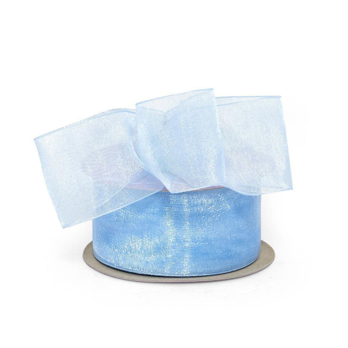 Blue Organza Ribbon | Sheer Blue Ribbon | Light Blue Shimmer Sheer Organza Ribbon - 1 1/2in. x 25 Yards (pm501776)