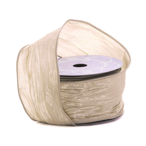 Taupe Crepe Ribbon | Toffee Ribbon | Toffee Solid Crepe Fabric Wired Ribbon - 2 1/2in. x 10 Yards (pm56005444)
