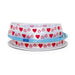 Narrow Heart Ribbon | Valentine Satin Ribbon | Hearts On Narrow Satin Ribbon - 3/8in. x 25 Yds (pm56121801)