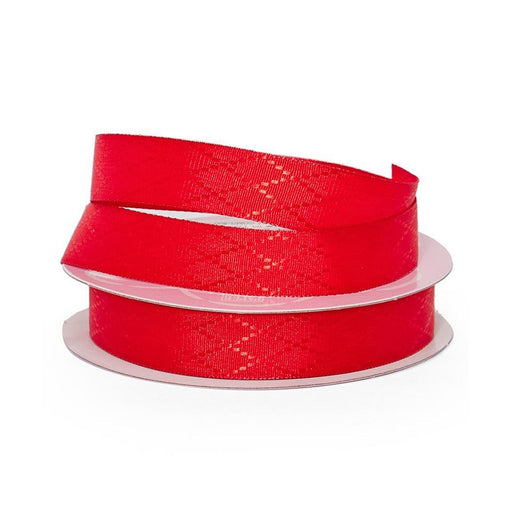 Red Diamond Ribbon | Christmas Red Ribbon | Diamond Detail Satin Grosgrain Ribbon - Red - 5/8in. x 25 Yds (pm56163330)