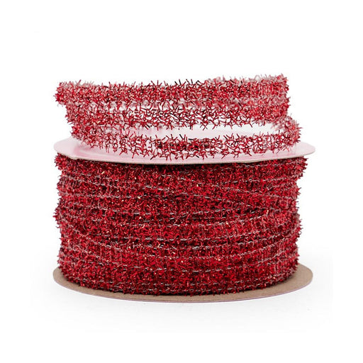 Red Tinsel Cord | Christmas Tinsel Cord | Red Metallic Mini Tinsel Cord - 1/4in. x 25 Yards (pm56171930)