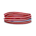 Red Striped Ribbon | Red Linen Ribbon | Narrow Center Stripe Natural Ribbon - Red and Beige - 3/8in. x 25 Yds (pm56270330)