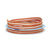 Orange Striped Ribbon | Orange Linen Ribbon | Narrow Center Stripe Natural Ribbon - Orange and Beige - 3/8in. x 25 Yds (pm56270331)