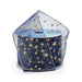 Gold Star Ribbon | Gold and Blue Ribbon | Gold Blue Glitter Stars On Wired Ribbon - 2 1/2in. x 10 Yards (pm56410305)