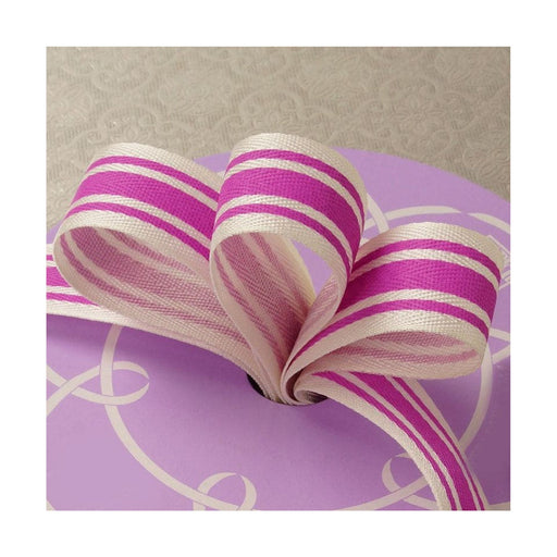 Purple White Ribbon | Grape Striped Ribbon | Plum Tri Striped Linen Ribbon - 7/8in. x 25 Yds (pm565091084)