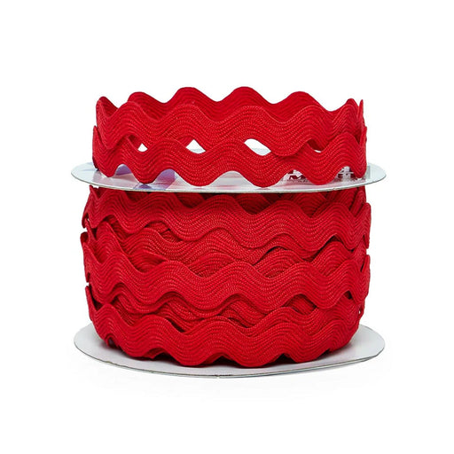 Large Red Ric Rac | Red Wavy Trim | Large Red Ric Rac Trim - 11mm x 25 Yards (pm570101330)