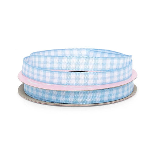 Blue Gingham Bows | Blue Checkered Ribbon | Narrow Gingham Ribbon - Blue and White - 3/8in. x 10 Yds (pm57018070)