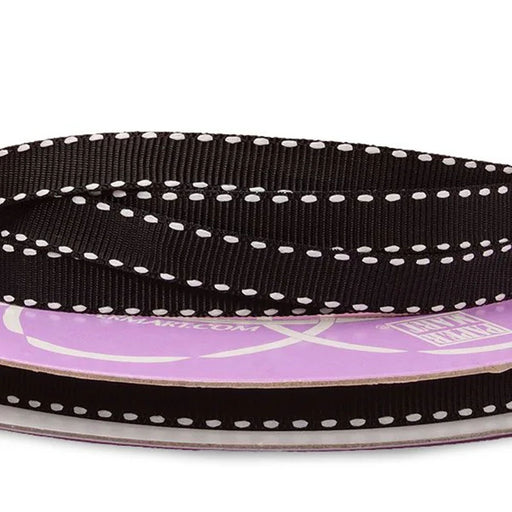 Black Saddle Stitched Ribbon - Grosgrain - 3/8in. x 25 Yards (pm57135420)