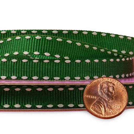 Emerald Green Saddle Stitched Ribbon - Grosgrain - 3/8in. x 25 Yards (pm57135461)