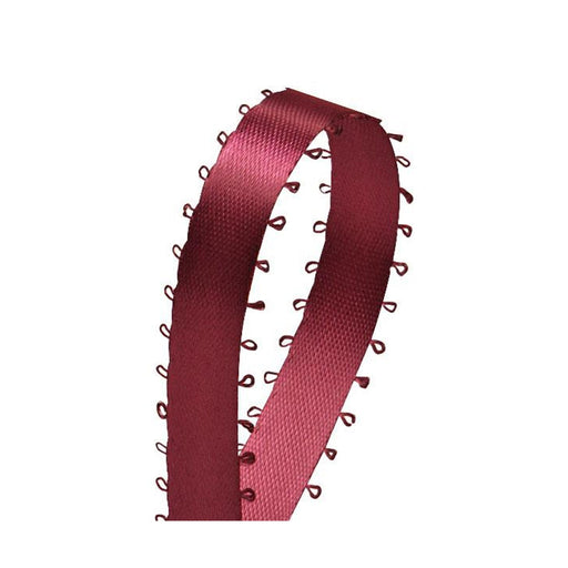 Burgundy Picot Ribbon | Wine Picot Satin Ribbon - Double Faced - 3/8in. x 50 Yards (pm575180431)