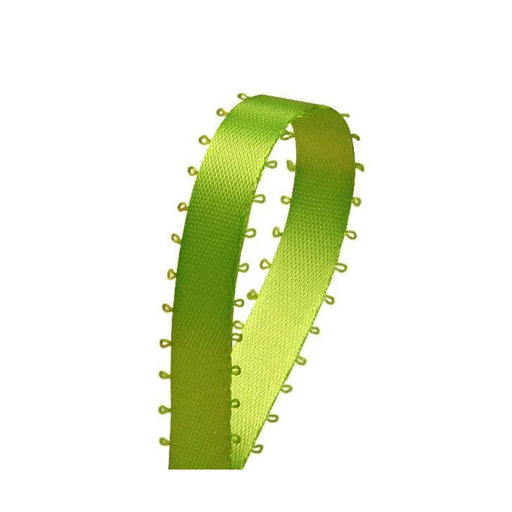 Green Picot Ribbon | Green Picot Edge | Apple Green Picot Satin Ribbon - Double Faced - 3/8in. x 50 Yards (pm575180465)