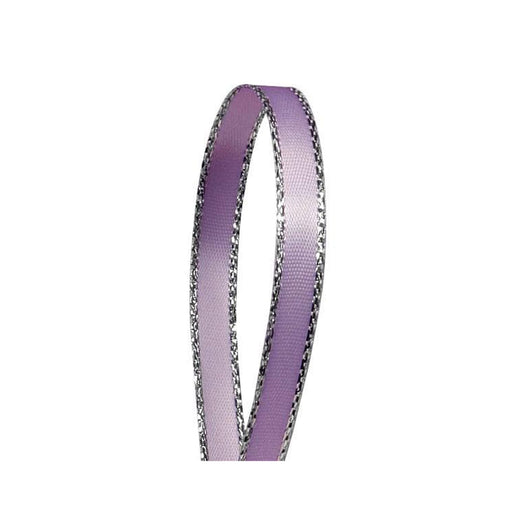 Purple Silver Ribbon | Lavender Silver Ribbon | Lavender Silver Edge Satin Ribbon - 1/4in. x 50 Yards (pm575190286)