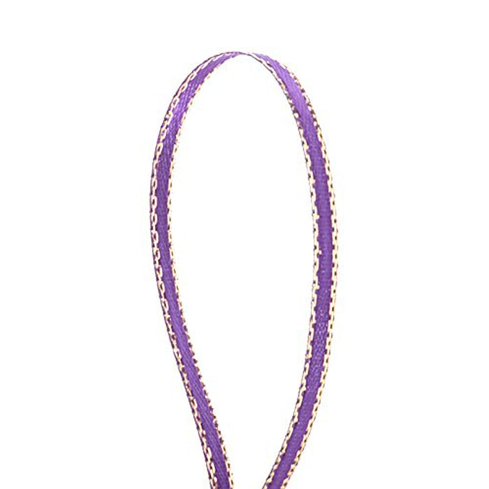 1/8in. X 50 Yards Purple Gold Edge Satin Ribbon (pm57520180)