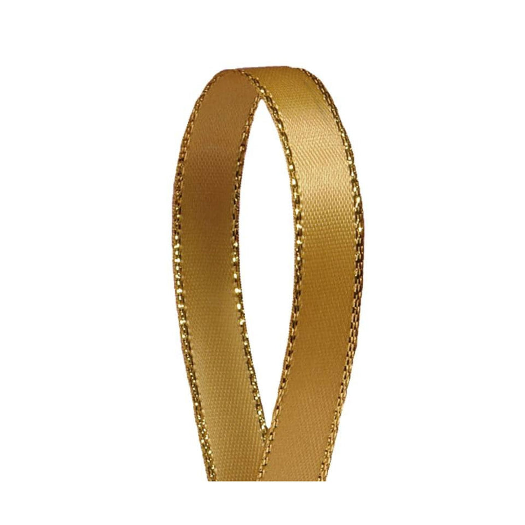 Cream Gold Ribbon | Ivory Gold Ribbon | Ivory Gold Edge Satin Ribbon -  3/8in. x 50 Yards (pm57520352)