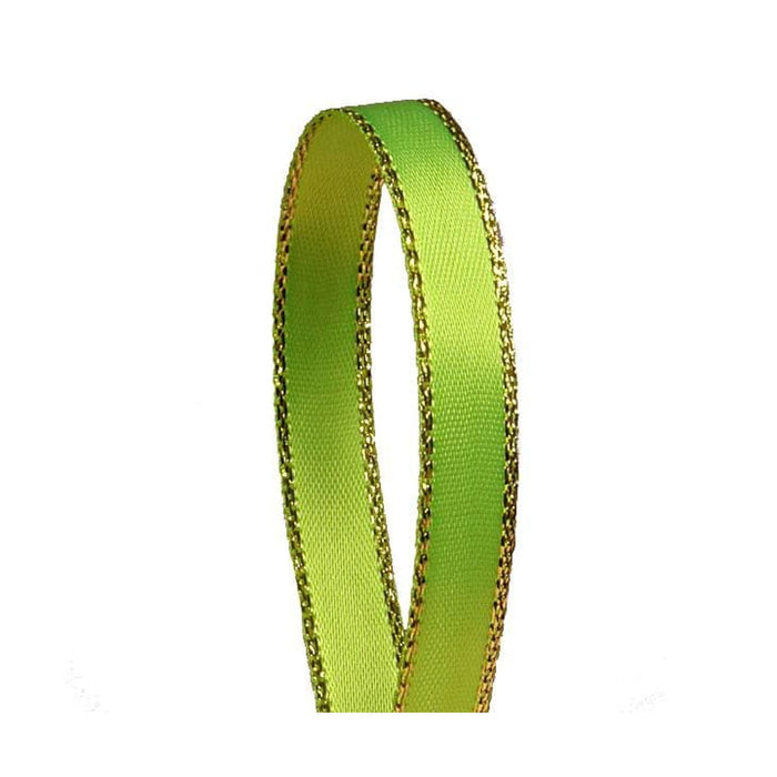 Green Gold Ribbon | Green Easter Ribbon | Apple Green Gold Edge Satin Ribbon - 3/8in. x 50 Yards (pm57520365)
