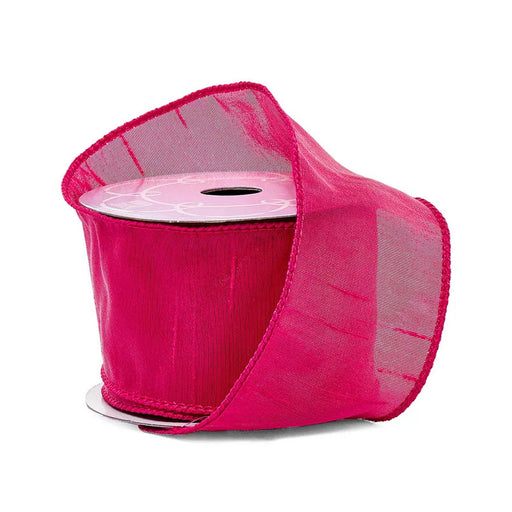 Pink Taffeta Ribbon | Pink Silk Ribbon | Shocking Pink Uli Dupioni Taffeta Ribbon - 2 1/2in. x 10 Yards (pm57952036)