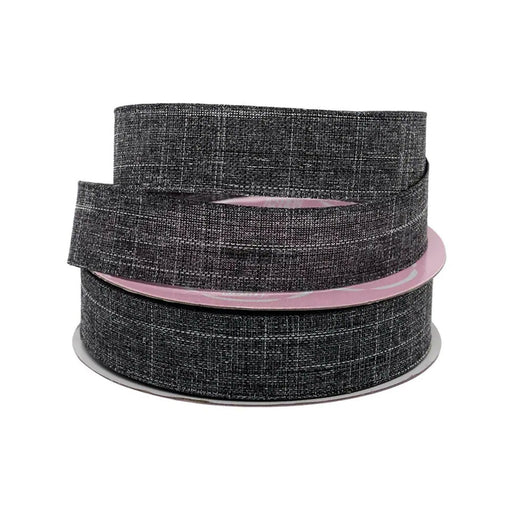 Gray Linen Ribbon | Grey Linen Ribbon | Faux Linen Ribbon - Gray - 5/8in. x 25 Yds (pm596000590)