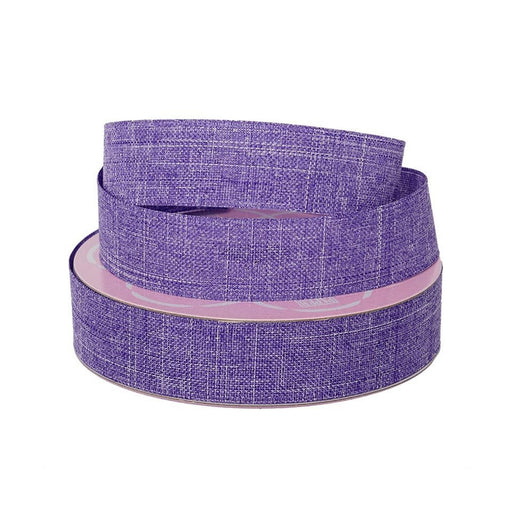 Purple Linen Ribbon | Purple Textured Ribbon | Faux Linen Ribbon - Wisteria - 5/8in. x 25 Yds (pm59600582)