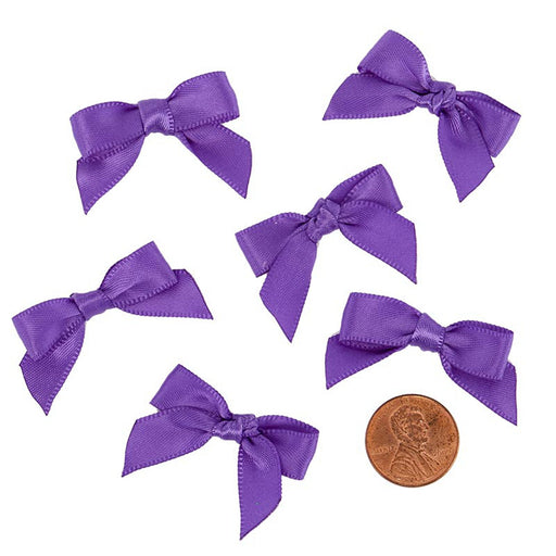Purple Satin Bows - 1 3/8in. x 1in. - 50 Pieces (pm601382)