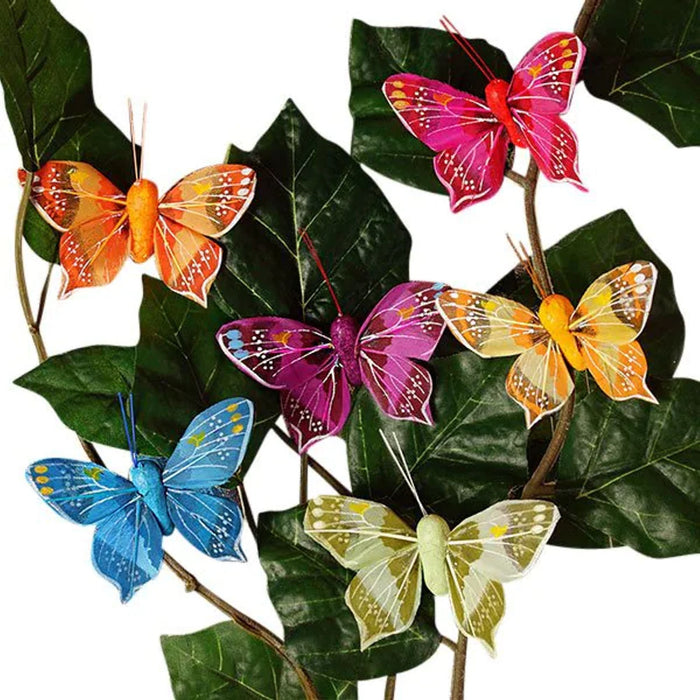 Faux Butterflies | Fake Butterflies | Faux Dilly Butterflies - 2 1/2x 1 1/2in. - Assorted Colors - 12 Pieces/Pkg. (pm60901151)