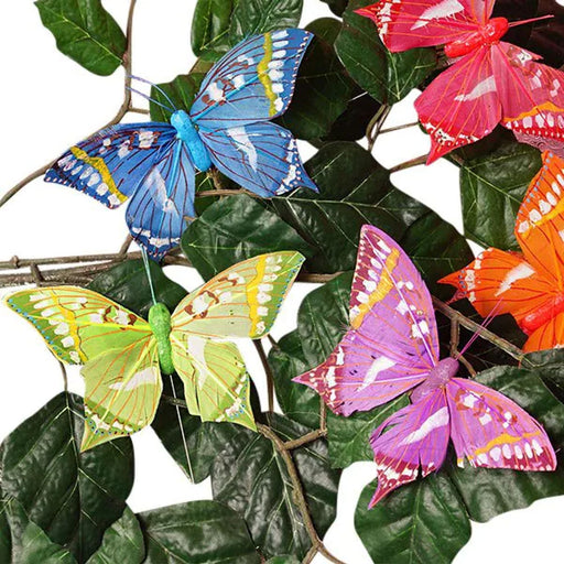 Big Fake Butterflies | Faux Butterflies | Spangle Butterfly Decor - 5in. x 3in. - Assorted Colors - 12 Pieces/Pkg. (pm60911402)